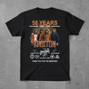 Led Zeppelin 58 Years 1968–2026 Vintage Rock Band Tribute T-Shirt